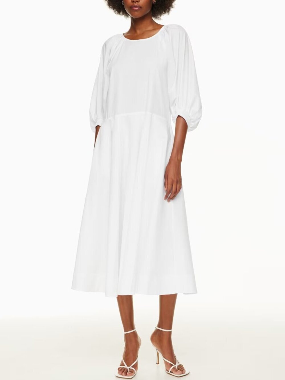 Aritzia Babaton Poplin Maxi Dress Ambience High Neck White Size Medium